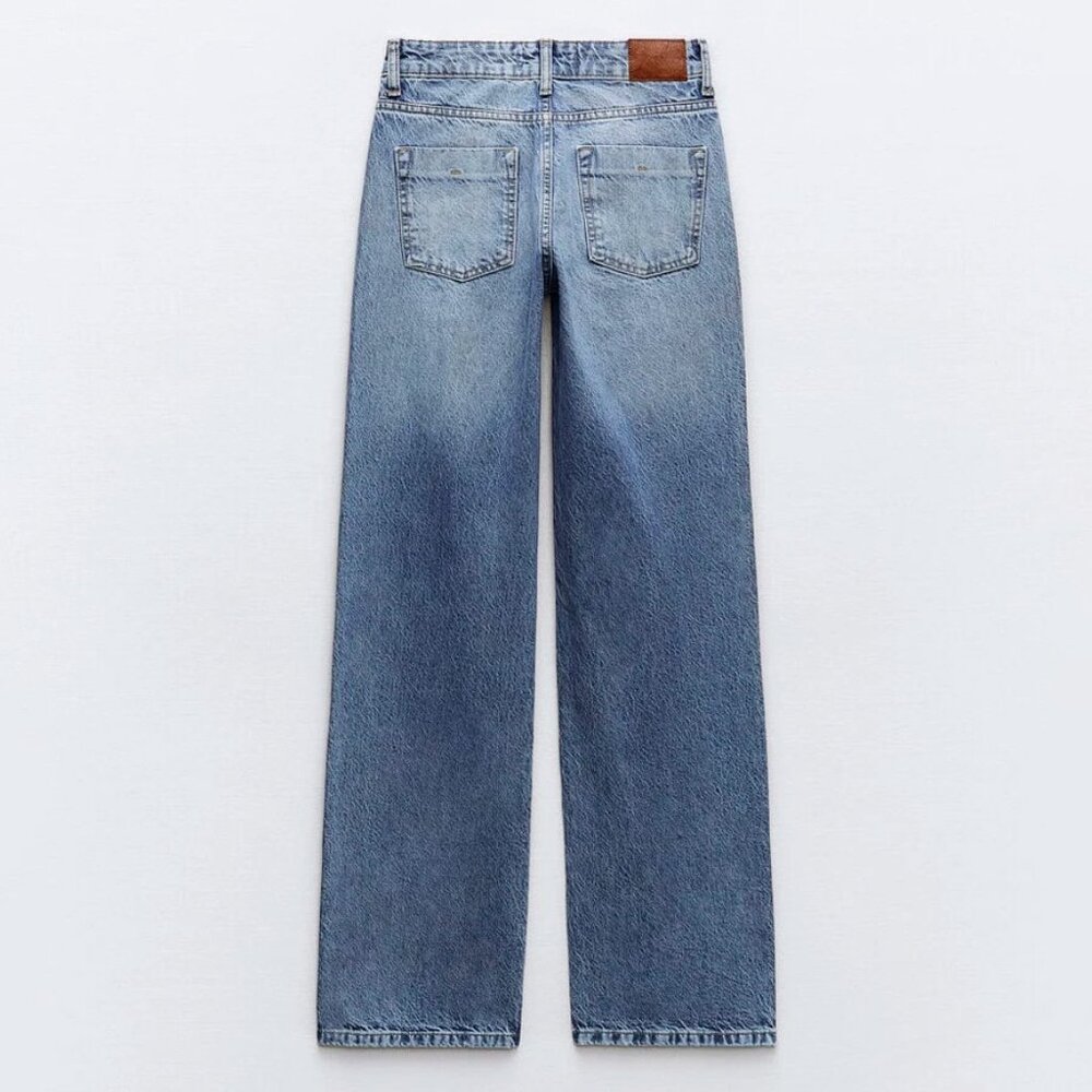 Straight-Cut High-Waist Jeans With Rhinestones From ZARA - Picture 3 of 16